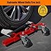 4Pcs Car Wheel Dolly, 1500 LBS Capacity Hydraulic Dolly, Heavy Duty Rollers with Foot Pedal for Truck RV Trailer, Red