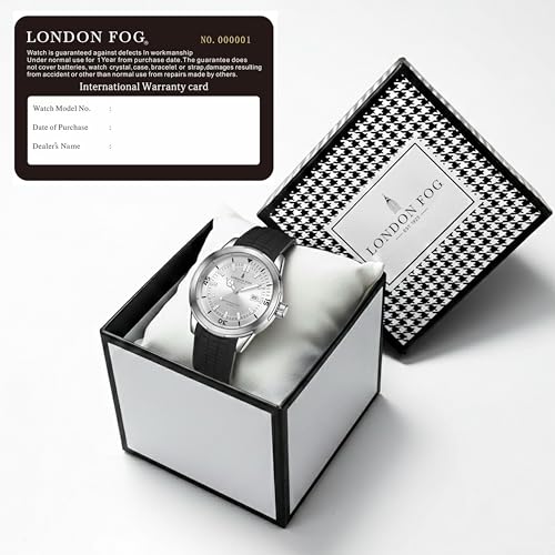 London Fog Duke Men's White Dial Watch Dial:White,Strap:Black - Image 7