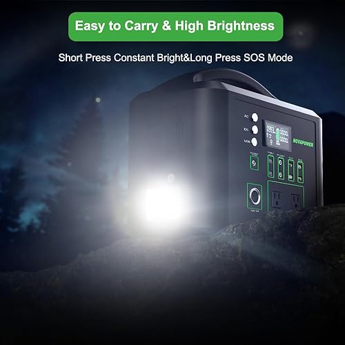 Miniatura 4 de Estación de energía portátil de 1000 W, generador solar real de 1024 Wh, generadores de batería LiFePO4 con 11 tomas, inversor de batería de