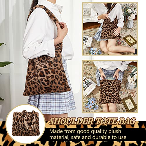 Weewooday Bolso Tote grande de piel sintética con estampado de leopardo miniatura 2