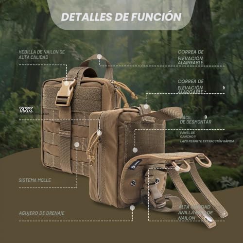 Bolsa duradera TSPRO con sistema molle para emergencias y primeros auxilios al aire libre 4