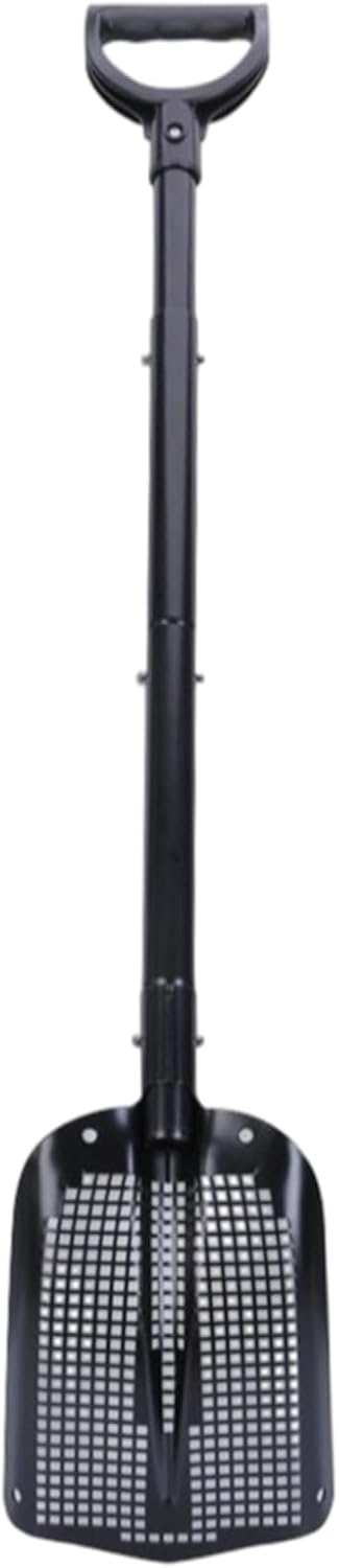 Sifting Shovel 41 Inch Aluminium Alloy Hollow-Out Mesh Sand Sifter Shovel Removable Dipper with Plastic D Handle Easy to Clean Chicken Coop Cleaning Tools