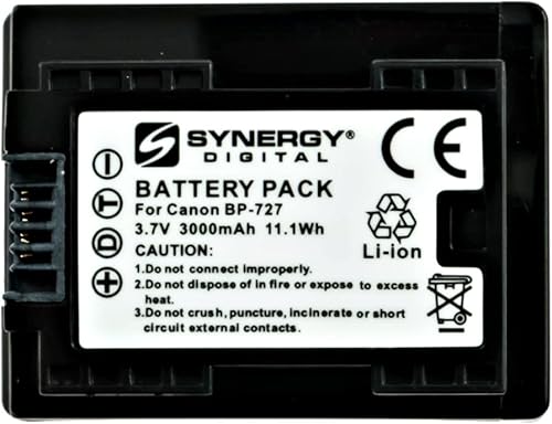 Miniatura 4 de Synergy Digital Batería de videocámara, funciona con videocámara Canon VIXIA HF R40, (iones de litio, 3.6V, 2900 mAh) Batería de ultra alta capacidad
