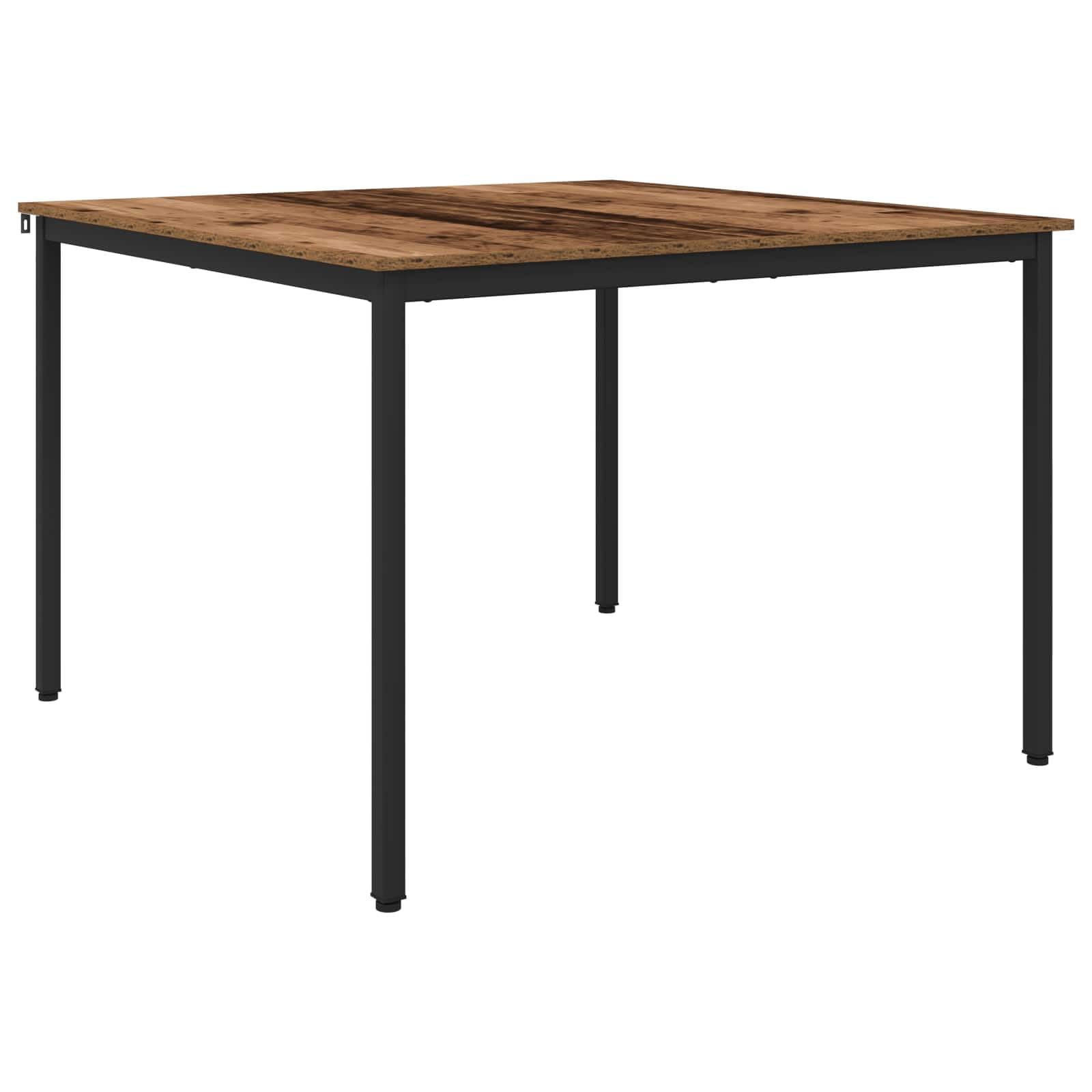 Table de salle à manger en bois et métal robuste au design minimaliste