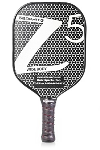 ONIX Graphite Z5 Pickleball Paddle (Graphite Carbon Fiber Face with Rough Texture Surface, Cushion Comfort Grip and Nomex Honeycomb Core for Touch, Control, and Power)