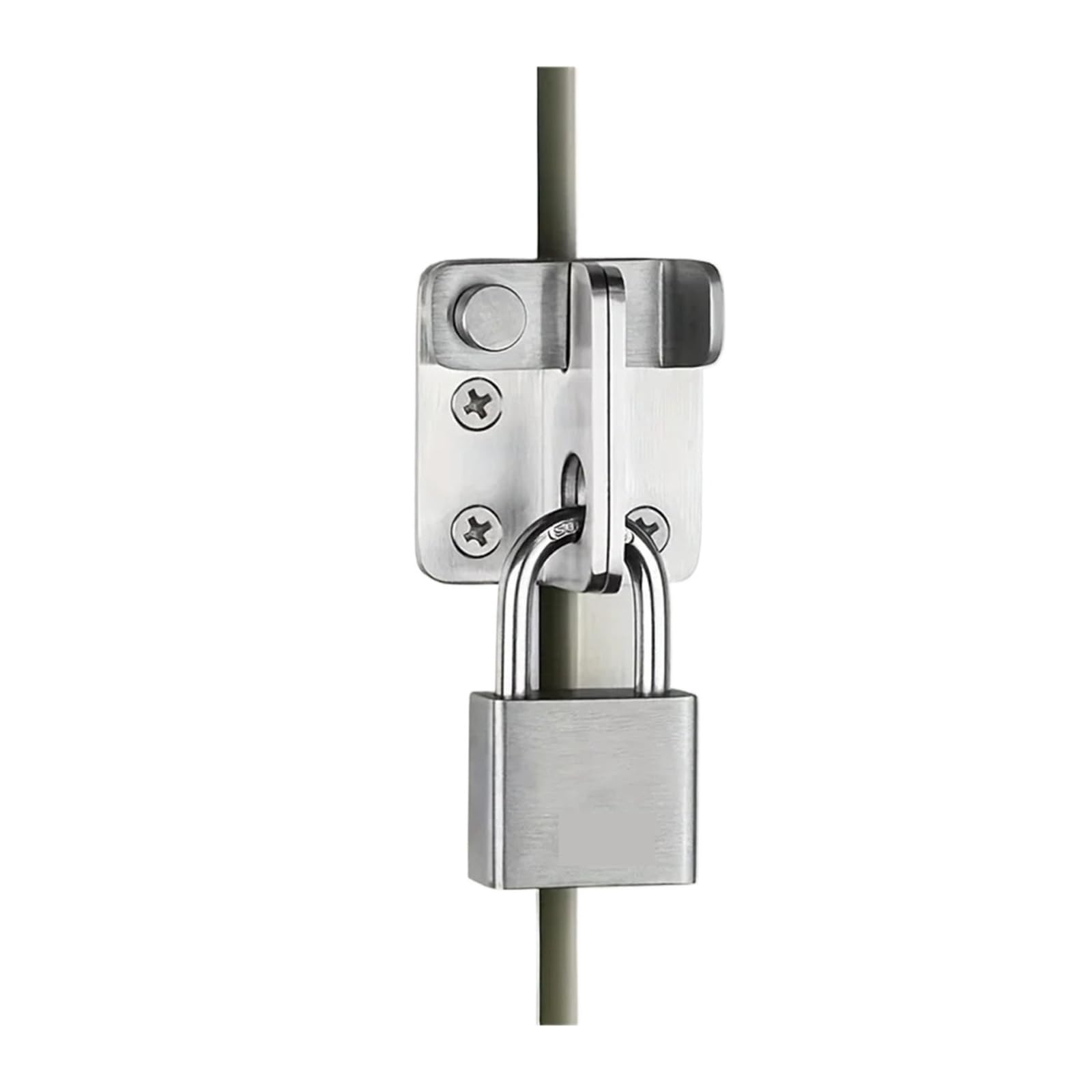 Stainless Steel Locking Latch for Cabinet Wardrobe Security with Lock and Anti-Theft Bolt for Bathroom Doors