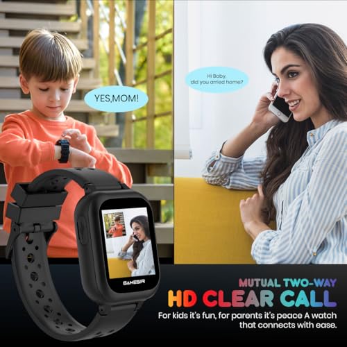 Image of GameSir Q15 Kids Smart Watch - 1.44 inch TFT Display | 3G /4G SIM Support | GPS Tracking & Two-Way Calling | Water Rasistence| Learning & Gaming Apps Smartwatch for Boys & Girls-(Black)