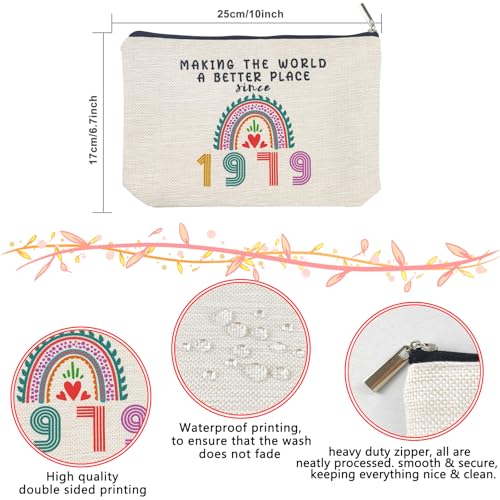 46th Birthday Gifts for Women Mom Her Makeup Bag, Funny Birthday Decorations Gift Ideas for 46 Year Old Grandma, Wife, Sister, Anniversary 1979 Gifts for Mothers Day, Christmas, Cosmetic Travel Bags2