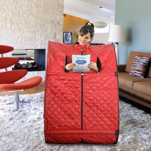 Kawachi Portable Steam Cabin for Steam Sauna Therapy for Slimming and Beauty (Steam Generator not provided) (i79-Red)