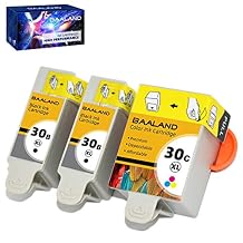 Compatible Kodak 30 Ink Cartridges K30XL 30B 30C Black Color Ink Combo Pack 2 Black, 1 Color for Kodak Printer ESP 3.2 C110 C310 C315 Office 2150 2170 Hero 3.1 5.1 Series