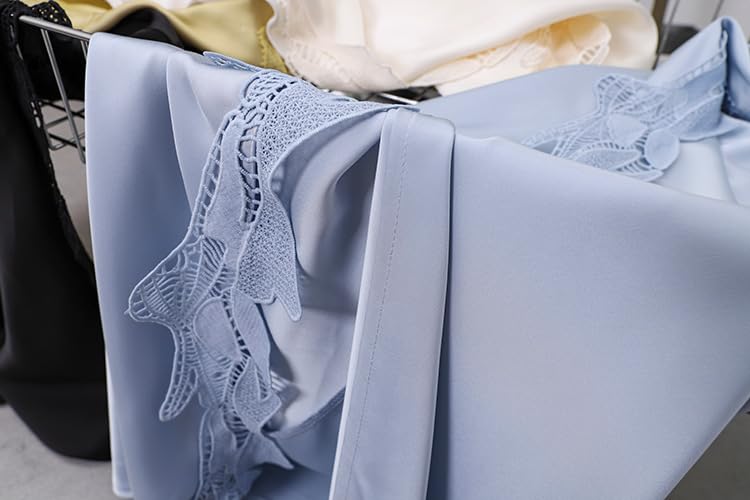 Gonne Midi in Raso da Donna con Spacco Laterale, Elastico in Vita, Vita Alta, Eleganti Gonne in Pizzo Patchwork, Elegante Abito da Sera per Uscite, Ufficio, Vacanze