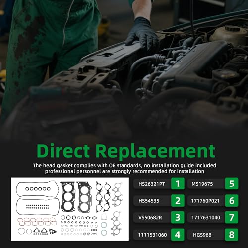 Image of Head Gasket Set, for Toyota Avalon Camry Highlander Rav4 Sinna Venza 2005-2018, for Lexus ES350 RX450h RX350 2007-2018, for Lotus Evora 2010-2020, 3.5L, HS26321PT, HS54535(70pcs)