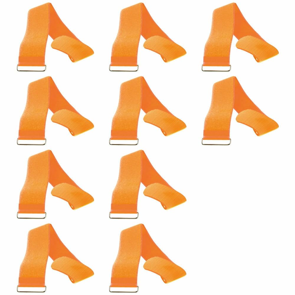 2” Wide x 22” Hook and Loop Strap with Metal Buckle, Heavy Duty Nylon Webbing, Adjustable Cable Straps, J. J. Keller & Associates, Inc., 10 Pack