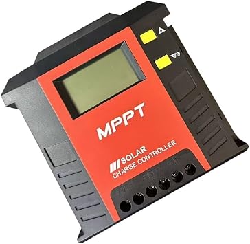 for MPPT Solar Charge Controller 20A 480W for Dual USB LCD Display 12V 24V Photovoltaic Intelligent Charger Circuit Board Plastic for Home Garden Street Light System Black20A red