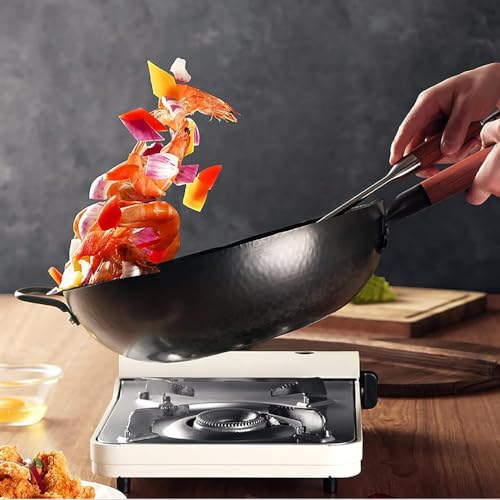 Wok de Hierro Fundido con Tapa de Vidrio 34cm miniatura 3