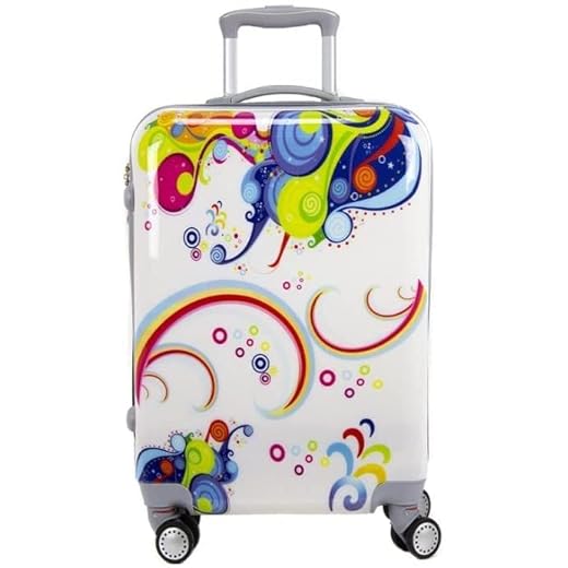 Maleta de Cabina Equipaje de Mano Trolley Viaje rígida 4 Ruedas giratorias 55x35x20cm Estampada