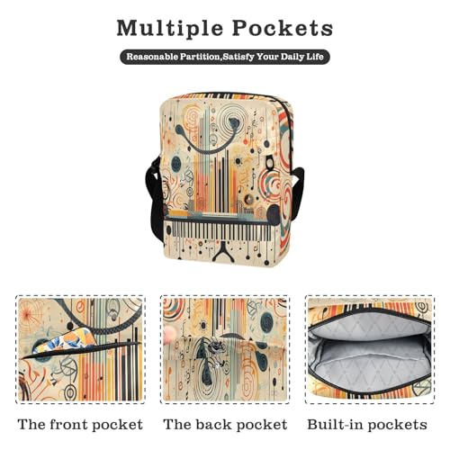 messenger bag crossbody bag Shoulder Handbags Adjustable Strap for work work - Piano Orange Boho Style2