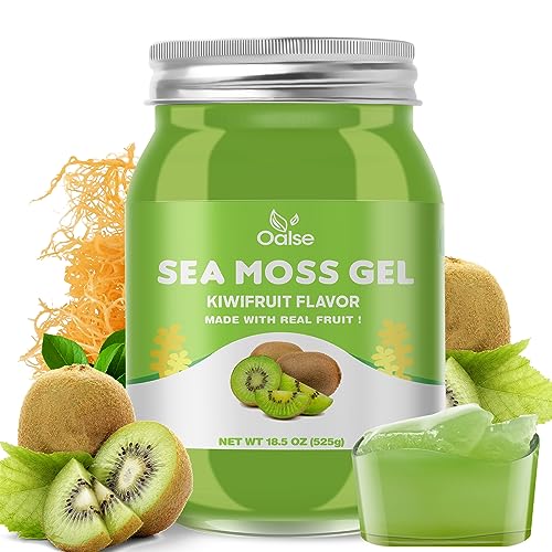 image for OALSE Irish Sea Moss Gel Organic Raw - Real Sea Moss and Kiwifruit Mix