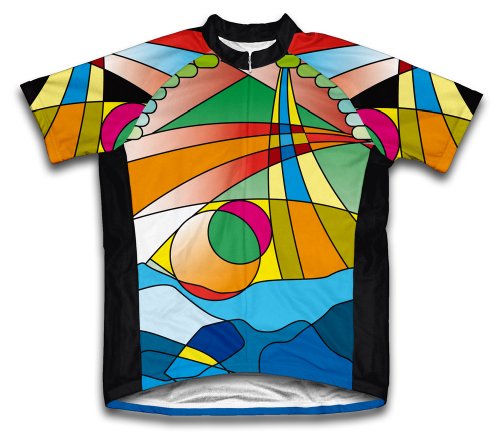 ScudoPro Mosaic Short Sleeve Cycling Jersey for Youth - Size M Blue