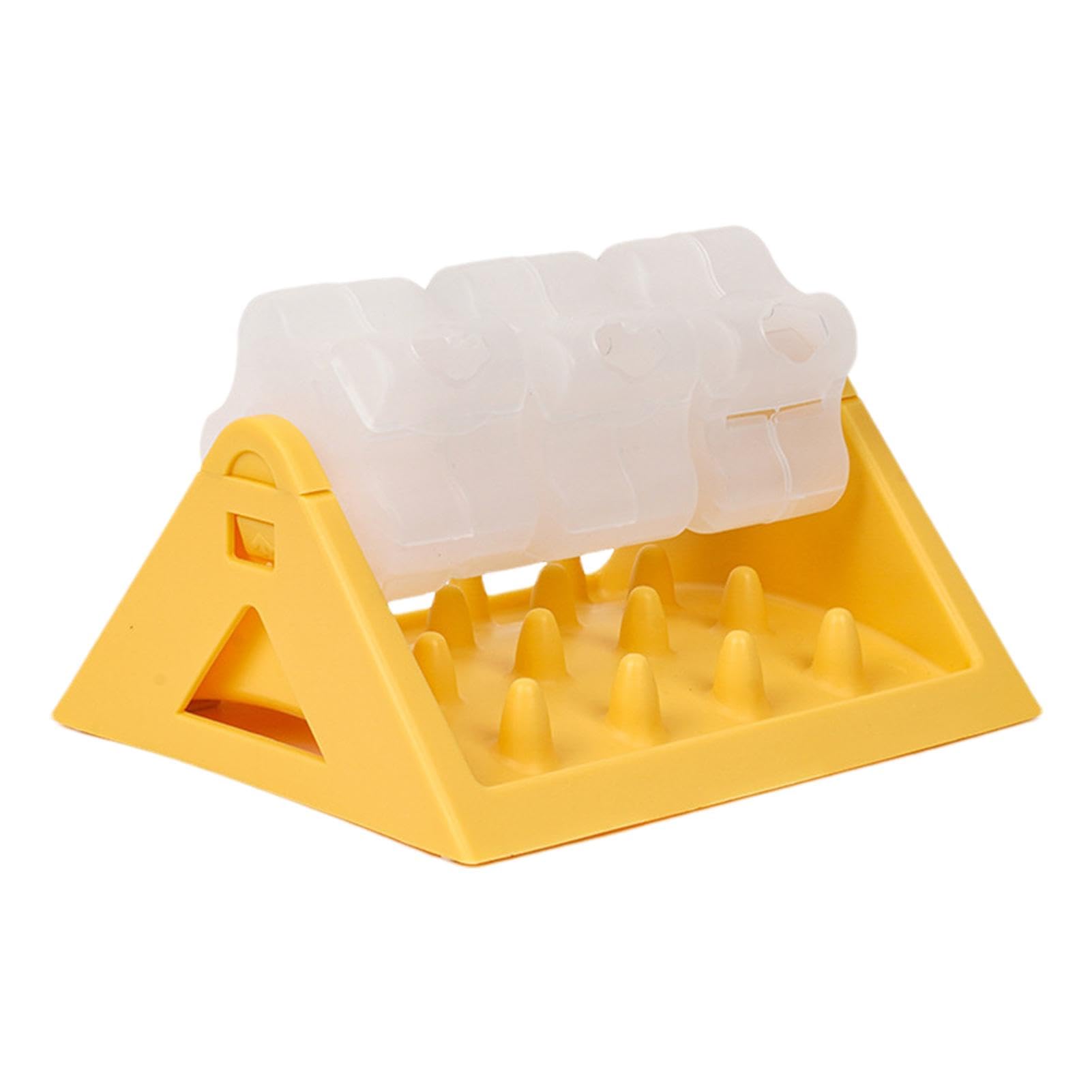 karmnik dla kotów, Zabawka-powolny podajnik karmy dla psa, zabawka-puzzle do dozowania smakołyków, interaktywna nauki i treningu, regulowany, obrotowy spowalniający(Yellow)