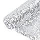 ShinyBeauty 125x180 cm Silber Pailletten Stoff Hintergrund Hintergrund Hochzeit Pailletten Hintergrund Vorhang Stoff Drapieren erröten Wohnkultur (Silber, 4FTx6FT)