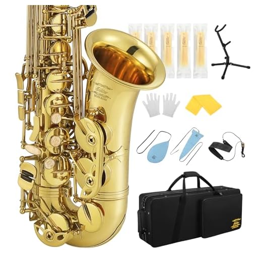 Eastar Professional Alto Saxophone E Flat AS-Ⅲ Commander Eb Saxophone Gold Full Kit Sax With Carrying Case Mouthpiece Strap Reeds Stand Cork Grease