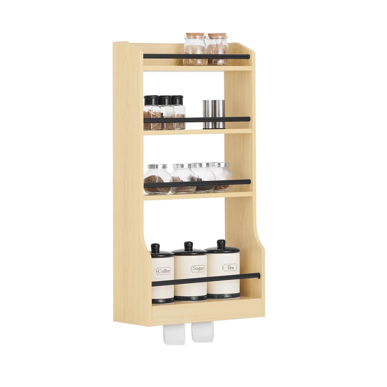 DUNSOO Étagère Réfrigérateur Sans Percage - Porte-Rouleau + 4 Crochets Rangement Cuisine/SDB