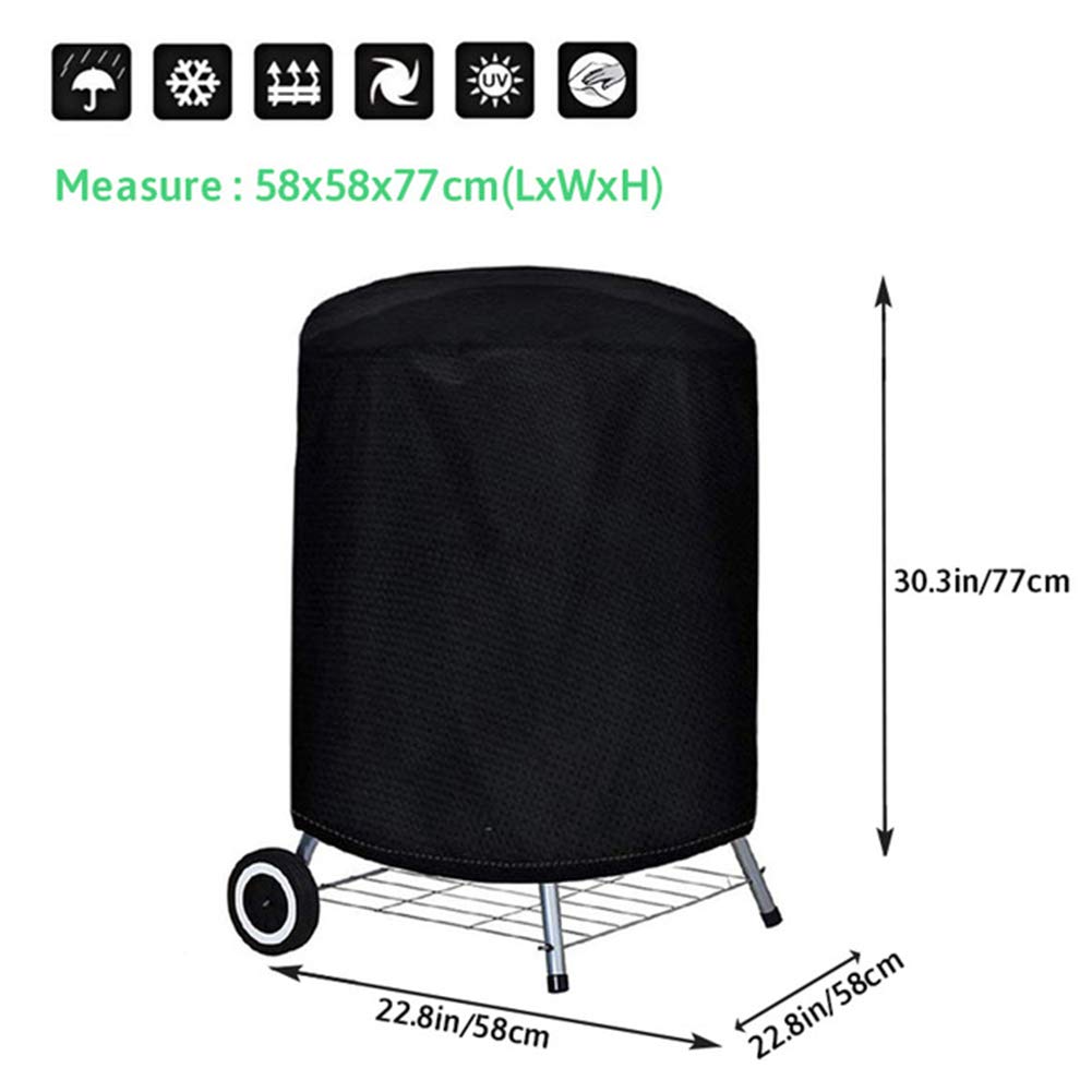 STTC Telo Copri Barbecue Copertura, Impermeabile Telo Protettivo per Barbecue Grill Rotondo Resistente allo Strappo Impermeabile 210D Oxford,58x77cm