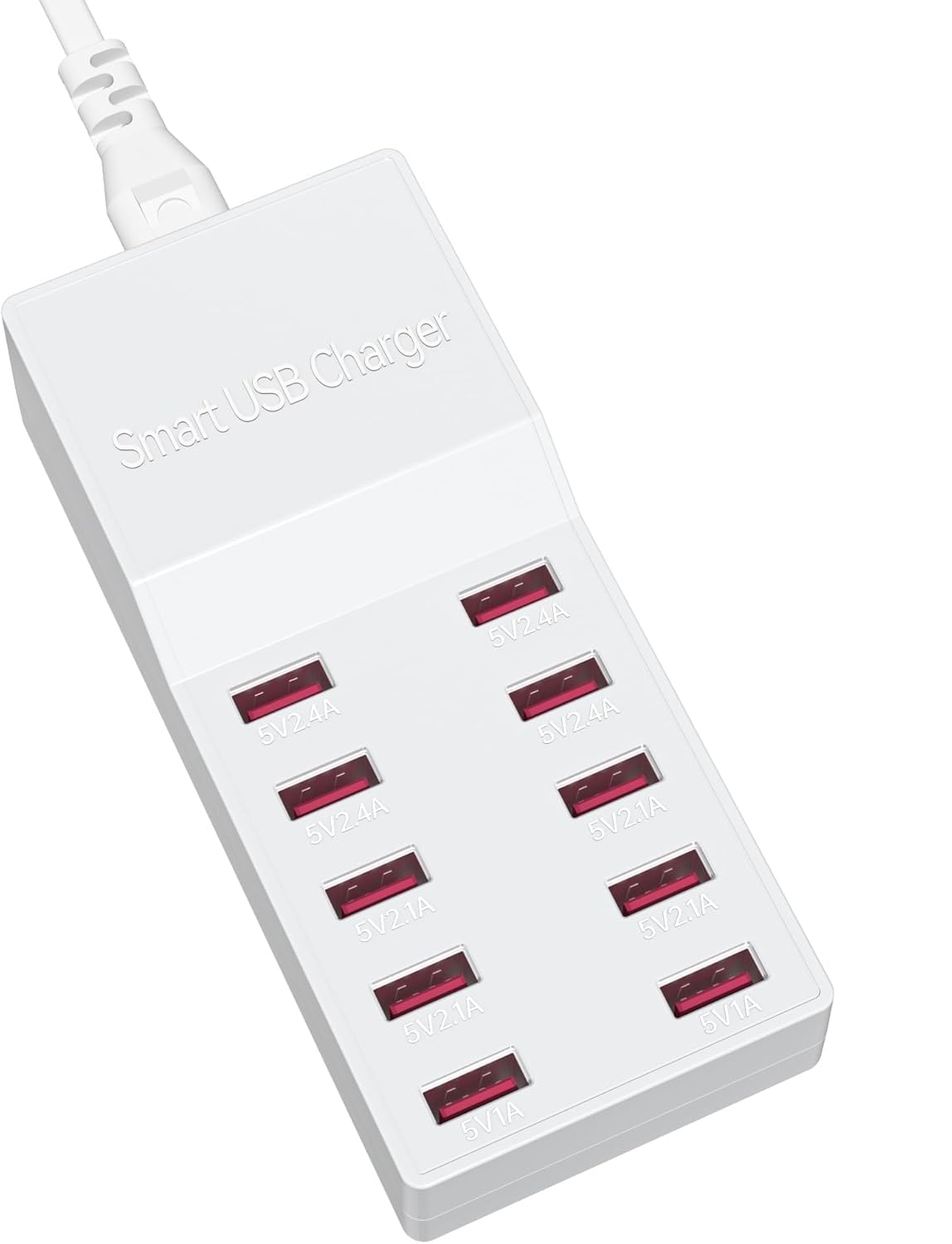 USB Charger Multiple, FOSION 50W/10A USB Charging 10 Port Multi Power Supply, USB Charger Desktop Station Block for iPhone 15/1413,Galaxy S23,Smartphones,Tablets and Other USB Devices