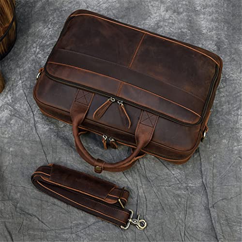 Haitpant Men Genuine Leather Laptop Bag 15.6" PC Computer Cowhide Leather Briefcase Bag4