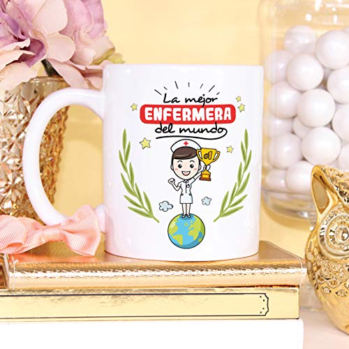 MUGFFINS Enfermera Tazas Originales de café y Desayuno para Regalar a Trabajadores Profesionales - La Mejor Enfermera… - Imagen 7