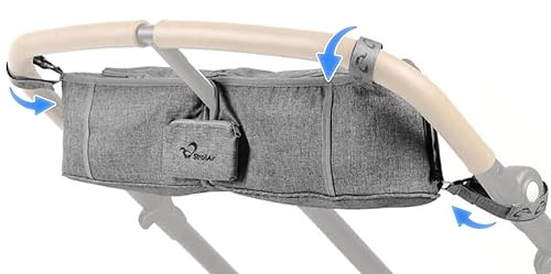 StrollAir Organizador universal de doble cochecito con aislamiento para tazas y consola para cabina doble de montaña Buggy Bumbleride Indie Twin Bob