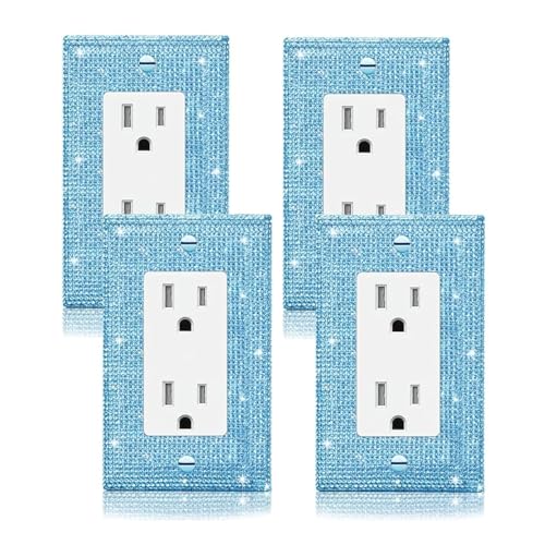 Image of Shiny Blue Rhinestones Switch Plates And Outlet Covers Light Switch Cover Decorative Wall Plate Light Switch Cover Outlet Cover Plate Rhinestone Bling Light Switch Or Outlets