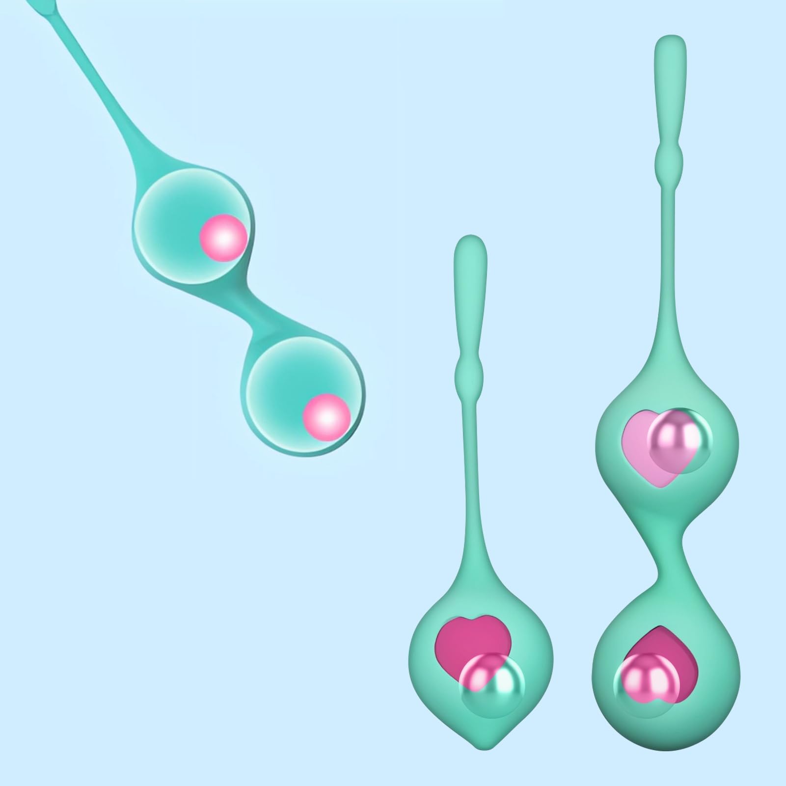 SXOVO Palline Vaginali - Palline di Kegel con Sfera Traballante Incorporata per Migliorare gli Esercizi di Kegel, 2 Manicotti in Silicone + 4 Kegel Balls Donna Intercambiabili di Diverso Peso