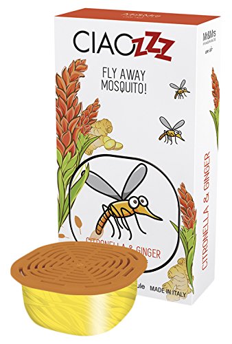 Mr & Mrs Fragrance ciaozzz anti-moustiques pour diffuseurs, citronelle et gingembre, 1 capsule