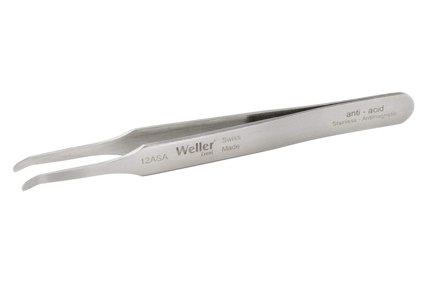 Weller Erem 12ASA Präzisionspinzette mit flachen abgerundeten Spitzen zum Greifen von Komponenten