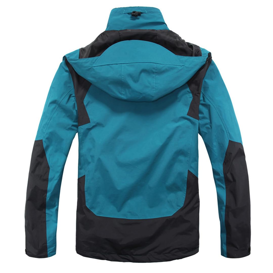 Giacca da trekking da uomo, 2 in 1, in pile, calda, per sport all'aria aperta, trekking, campeggio, sci