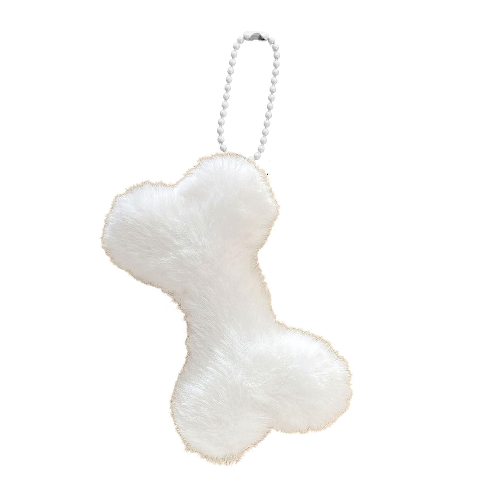 Maxtonser White Charming Plush Keyring Dog Bone Figure Keyring Plush Bone Pendant Keychain Home Decors Backpack Pompoms Keyring Ornament