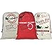 Blank Santa Sack, Personalized Christmas Gift Bag with Drawstring and Gift Ribbon Size 26"x18.7"（Striped）