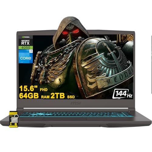 MSI 薄型15ゲーミングノートパソコン 15.6インチ FHD IPS 144Hz Intel 8コア i5-13420H (>i7-11800H) 64GB RAM 2TB SSD GeForce RTX 4050 USB-C バックライト Win11