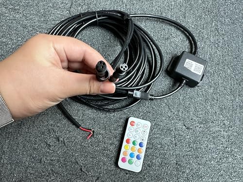 Sando Tech Dream Chasing Color Bluetooth Control Box 2 Plugs Wire Set,3Pin Connector,Remote,Fit for Whip Light/Rock Light/LED Strips/Underglow Lights