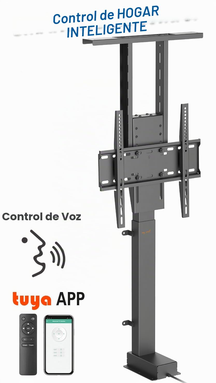my wall HP63AL Soporte de TV para Google Home, Altura Ajustable, motorizado, con Mando a Distancia 32-139