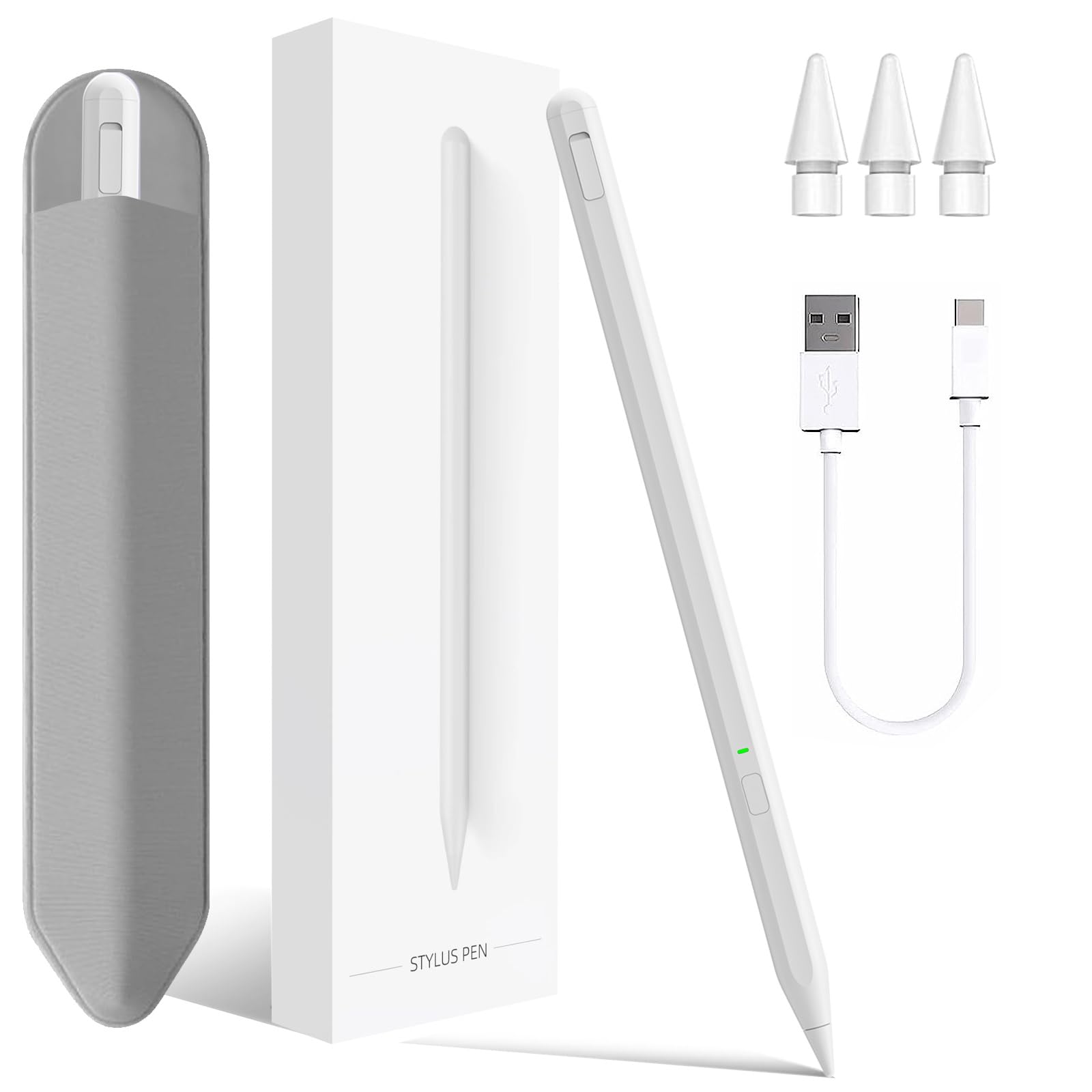 Penna Stilo per iPad 9a e 10a Gen,Penna Milikilo iPad Ricarica Rapida,Stylus Pen Palm Rejection, Sensibilità All'inclinazione per i-Pad 6/7/8/9/10/Pro 11" e 12,9", i-Pad Air 3/4/5, i/Pad Mini 5/6