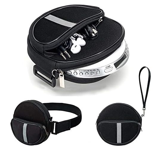 Portable CD Player Holder with CD Case, Water Resistant Fanny Pack with Wrist Strap for Women & Men (6.5inch).