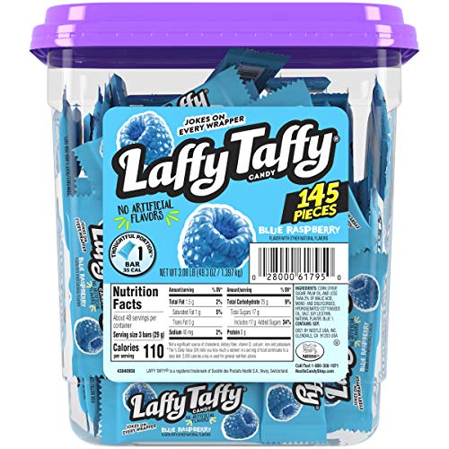 Laffy Taffy Candy Jar, Blue Raspberry, 145Count & Candy Jar, Banana, 145 Count #TOP1