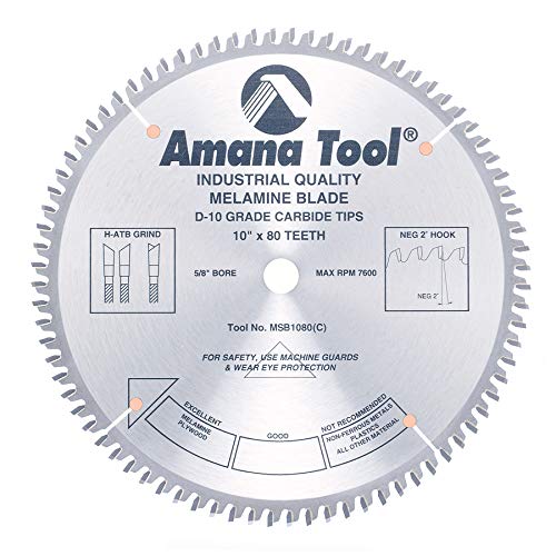 Amana Tool - MSB1296-30 Carbide Tipped Double-Face Melamine 12" Dia x 96T H-ATB, -2 De