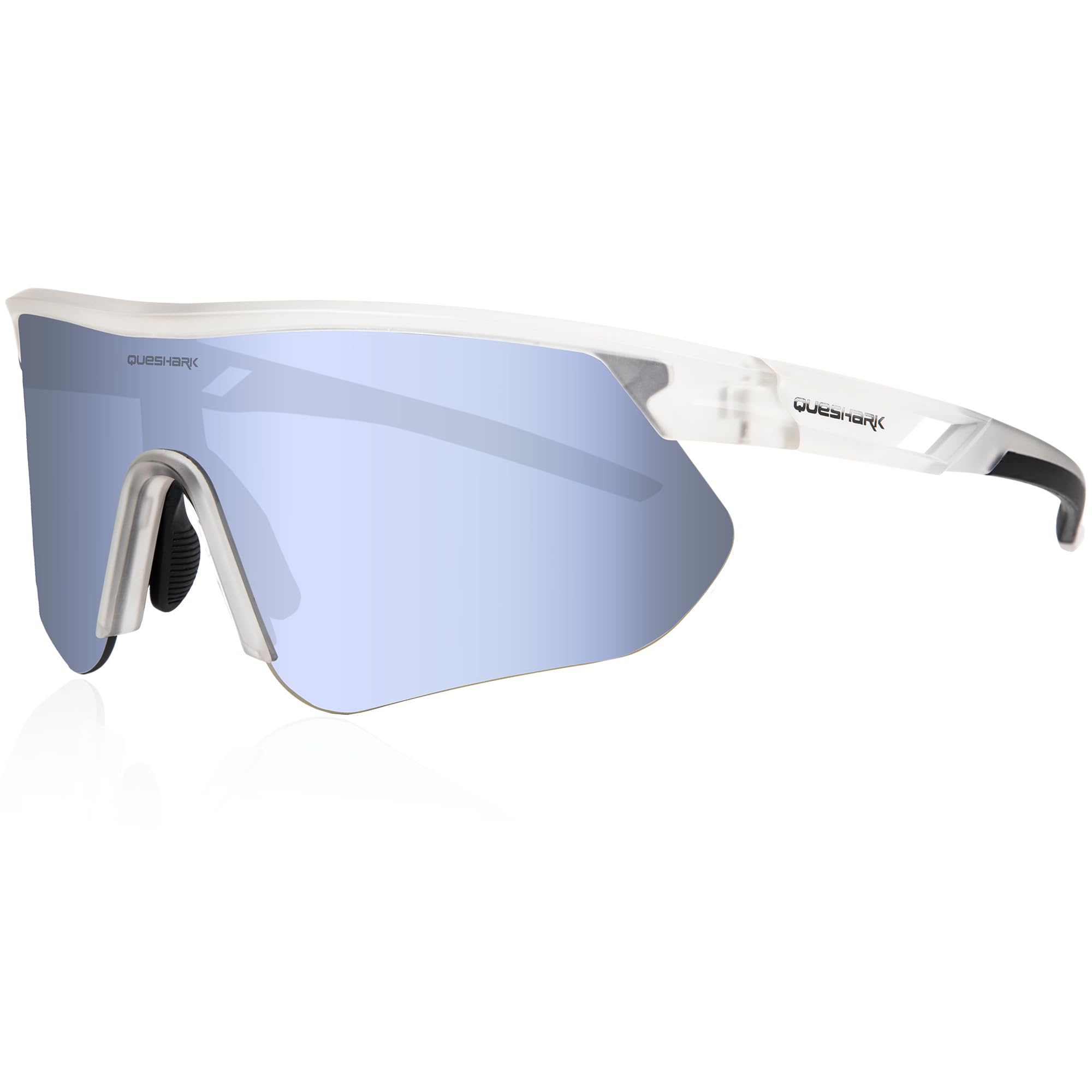 Queshark Occhiali Ciclismo, Occhiali Running Uomo Donna, Occhiali Veloci, TR90 Telaio & Protezione UV400, Occhiali da Sole Sportivi per Ciclismo Corsa Pesca Baseball Sci