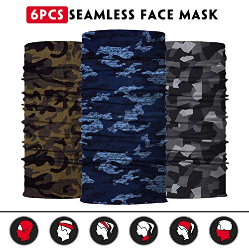 Image of Venswell Neck Gaiter Face Mask Men Women,Seamless Bandana Rave Face Cover Scarf Mask,Balaclava,Headband, Head Wrap,Headwear