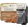 Coco Chips (10lbs) + Char Bliss (8 Qts) - Coco Chips for Plants & Organic Biochar for Plants - Biochar Soil Amendment & Coconut Mulch - Coco Coir Chips - Charcoal for Plants - Garden Soil Potting Mix