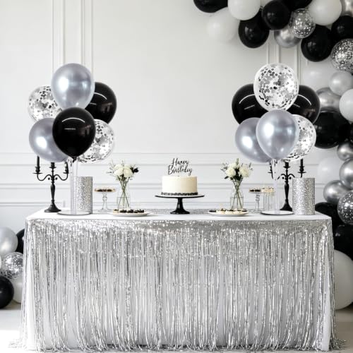 Image of TONIFUL 6 Set Black Silver Balloon Stand Balloon Centerpieces for Table